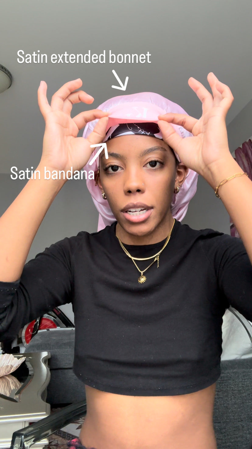 New Large Pink Satin Bandana