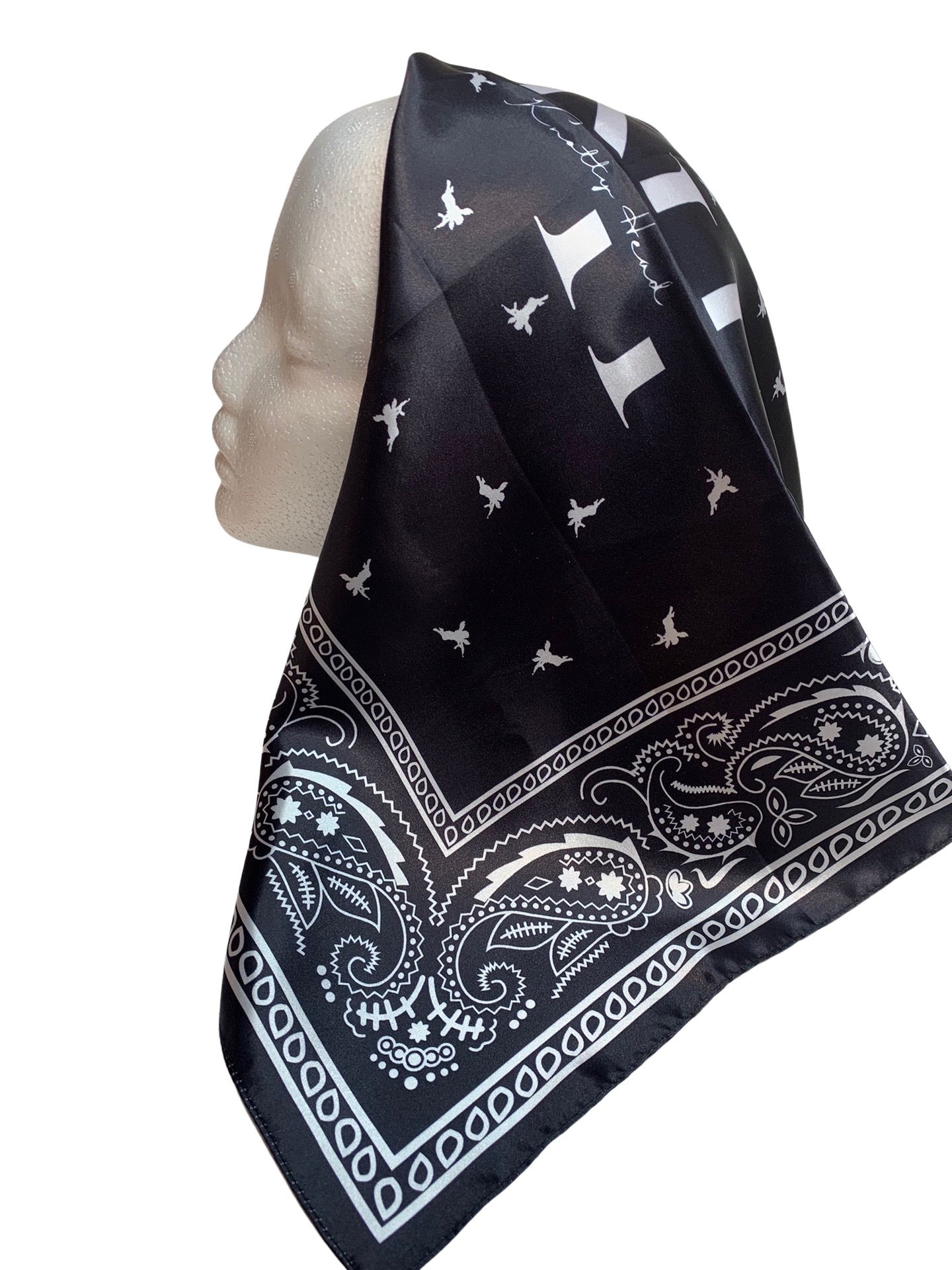 Black Satin Bandana