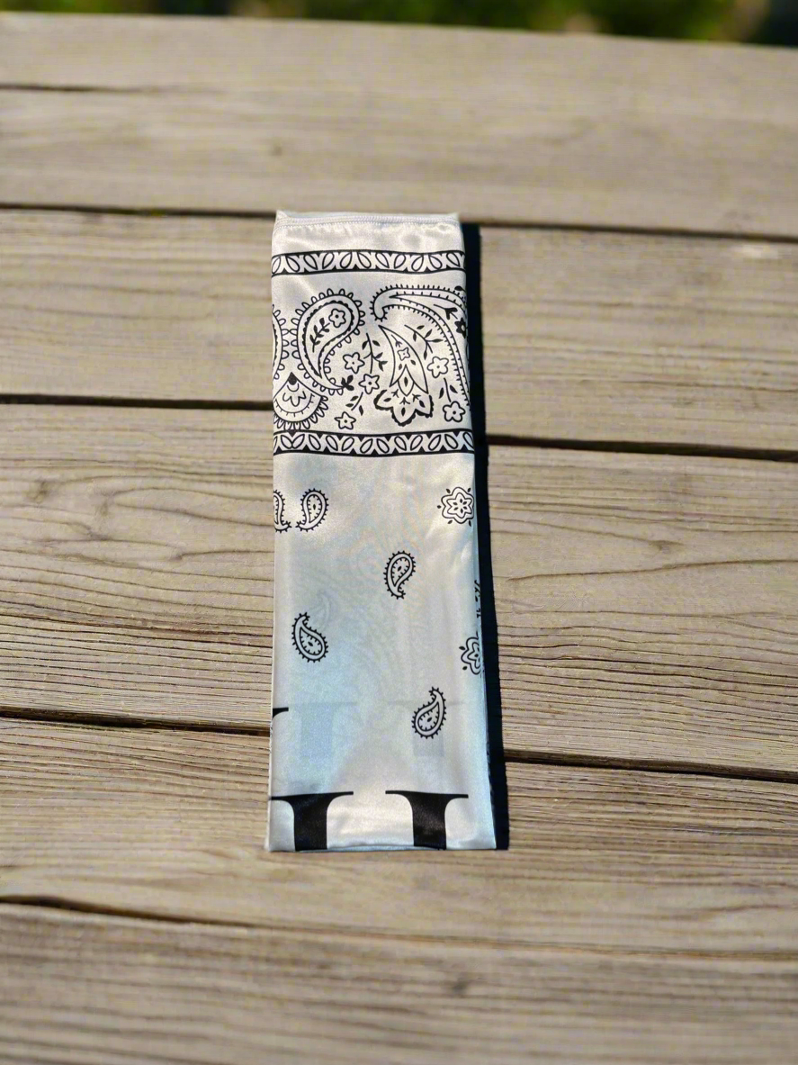 New Large White Satin Bandana