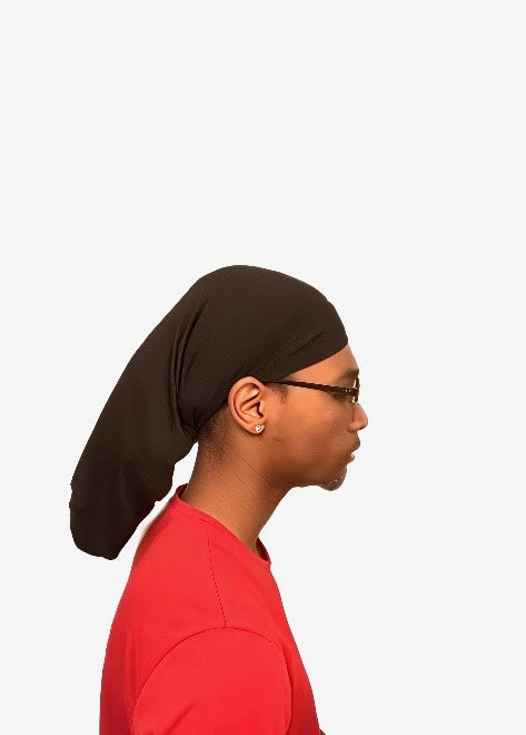 Black & Gray Satin Lined Stretch Hair Cap Bundle