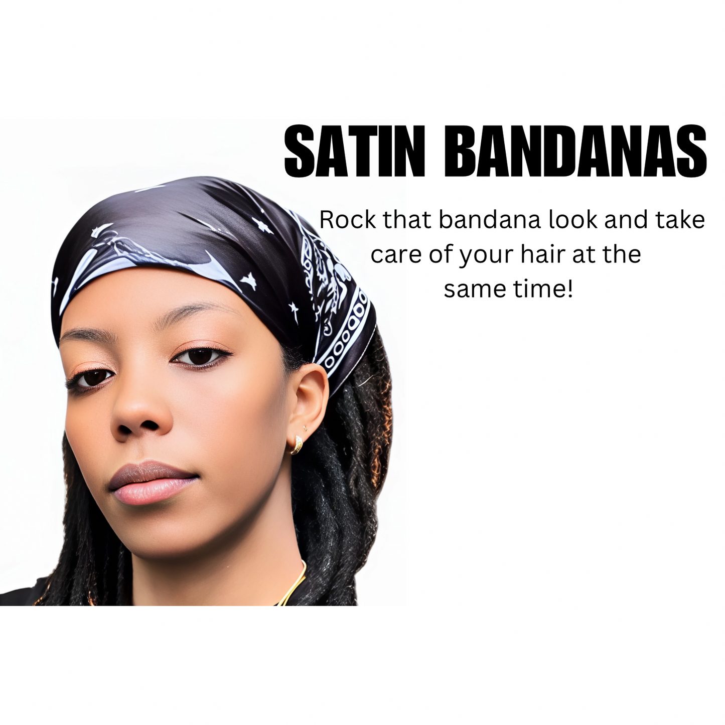 Black Satin Bandana